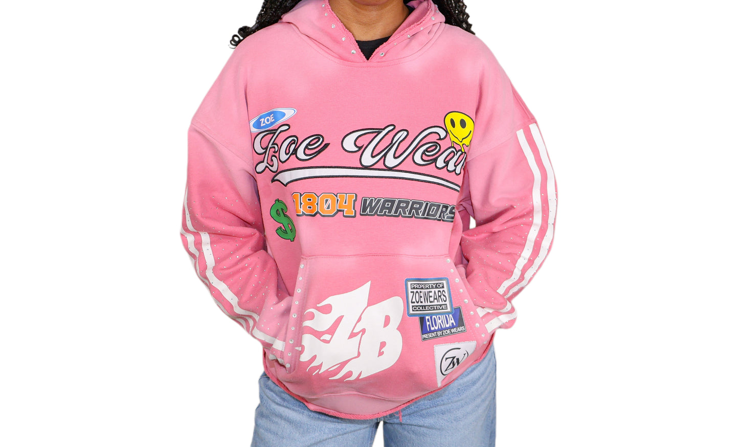 Pink ZB 1804 hoodie